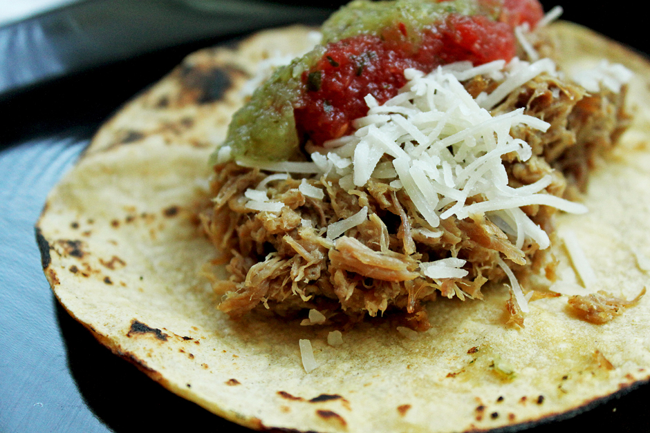 beer braised pork tacos